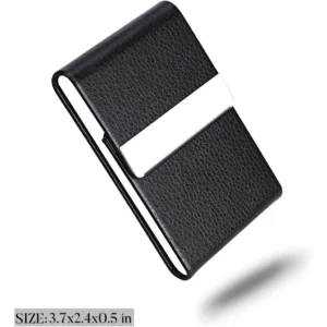 Random PU Leather Business Card Holder L9.4cm W6.1cm H1.3cm