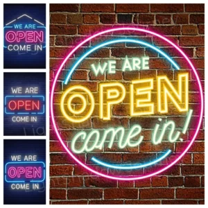 Random We Are Open LED Neon Sign