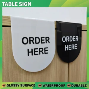 Order Pay Table Sign Black And White Set
