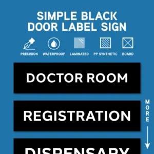 Black Door Label Sticker Sign