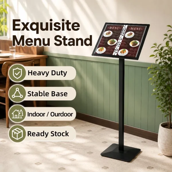 Elegant Metal Menu Stand