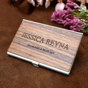 Personalized Wooden Business Card Holder