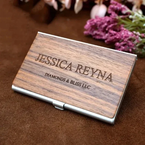 Personalized Wooden Business Card Holder