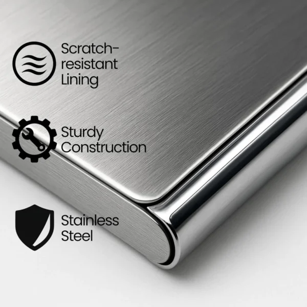 iDECO Stainless Steel Card Holder L9.4cm W5.8cm H0.8cm
